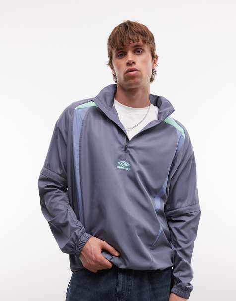 Umbro - Windjack met afritsbare mouwen in grijs en blauw - view 1
