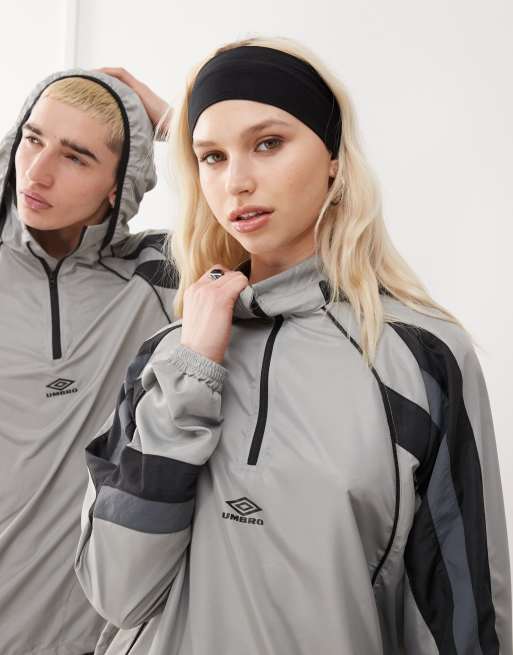 Umbro zip off sleeve detachable wind jacket in grey multi | ASOS