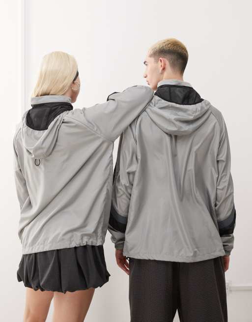 Umbro zip off sleeve detachable wind jacket in grey multi | ASOS