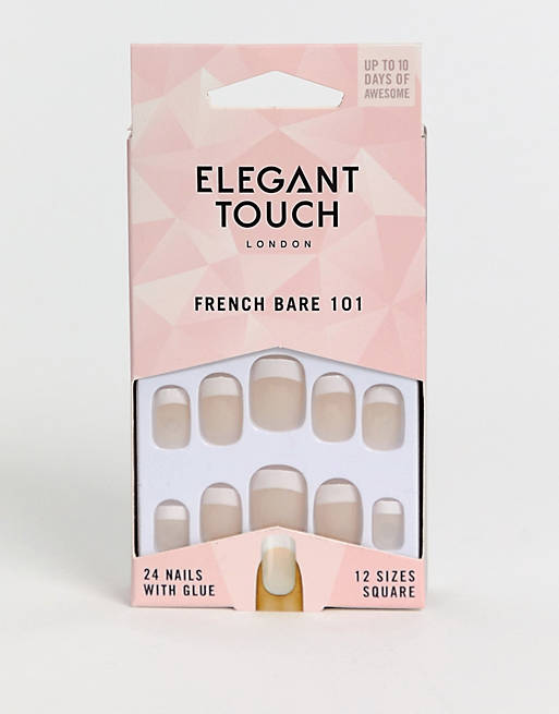 Uñas postizas de largo medio de Elegant Touch - French Bare 101