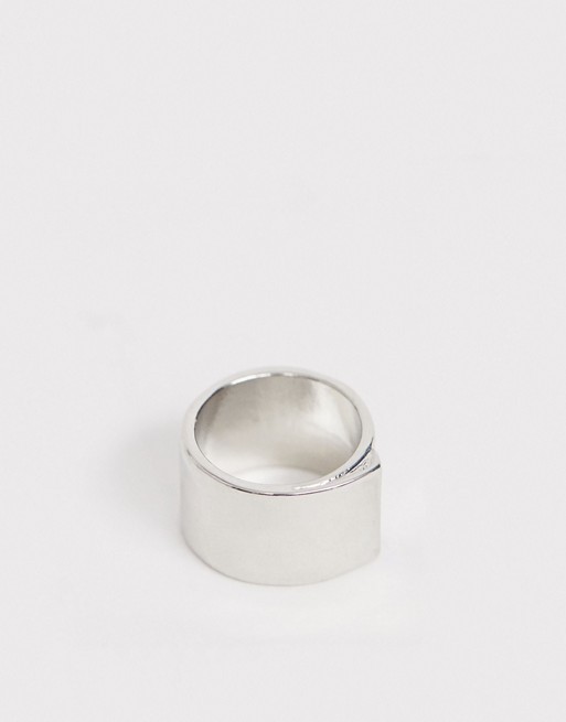 Uncommon Souls chunky band ring in silver