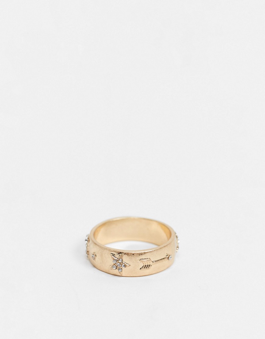 Uncommon Souls horse shoe band ring in gold