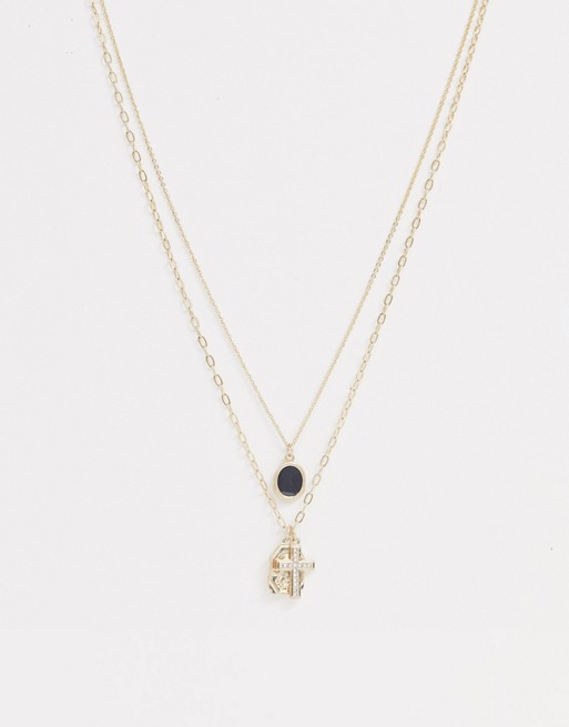 Uncommon Souls layered neck chain in gold