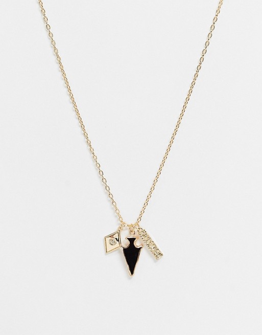 Uncommon Souls neckchain in gold with arrow cluster pendant