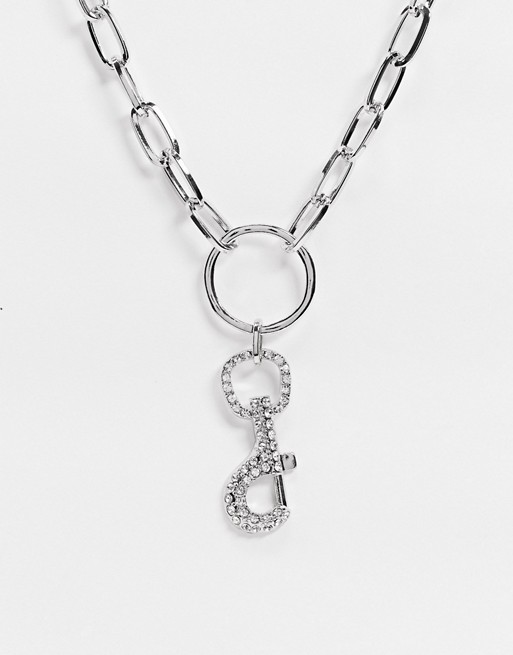 Uncommon Souls neckchain with oval links and diamante clip