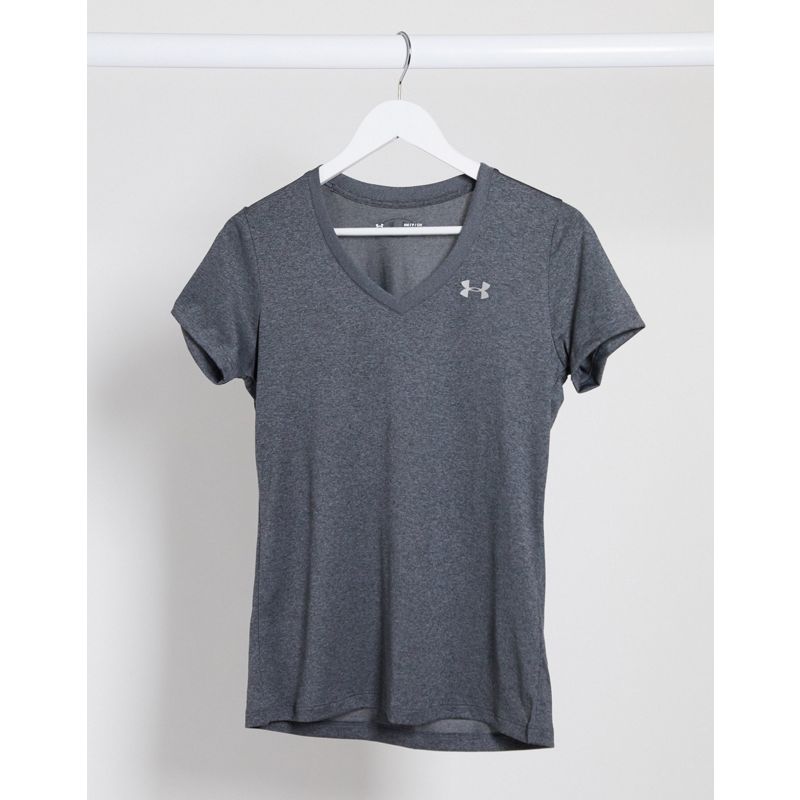 Top Donna Under Armou - Tech - T-shirt da allenamento con scollo a V grigia