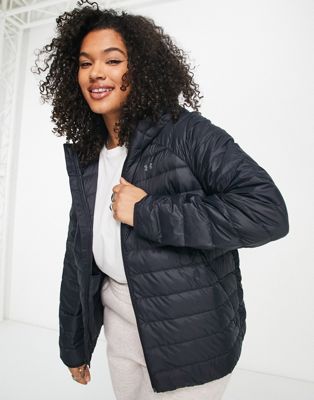Under Armour 2.0 down puffer jacket with hood in black