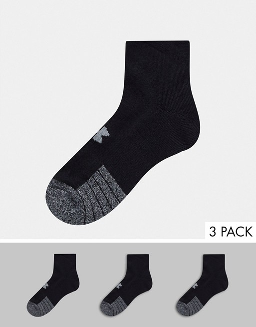 Under Armour Training 3 pack ankle socks in black