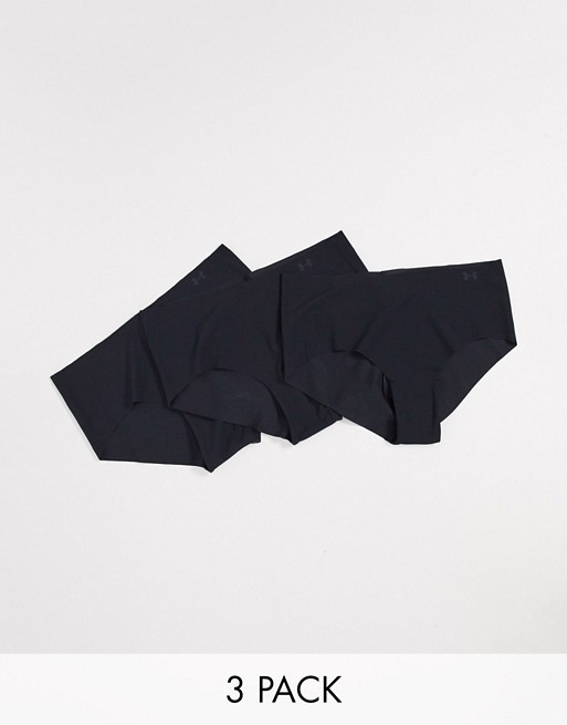 Under Armour 3 pack hipster briefs in black