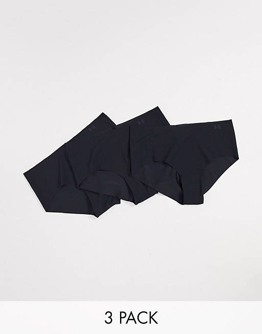 Under Armour 3 pack seamless hipster briefs in black