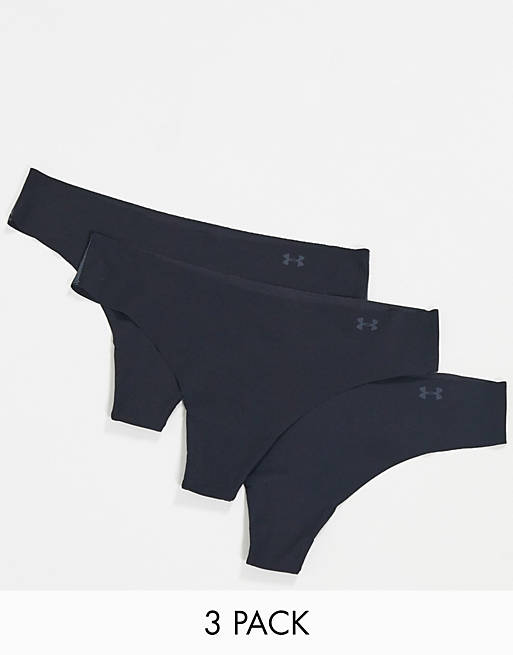 Under Armour 3 pack seamless thongs in black