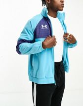 New Balance Impact Run Colourblock Full Zip Jacket In Blue And