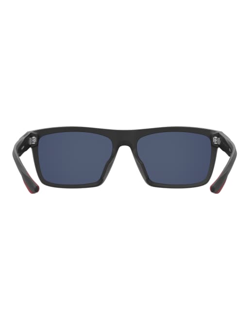 Under Armour - Acetech - Gafas de sol negras rectangulares con lentes rojas, 3 de 4