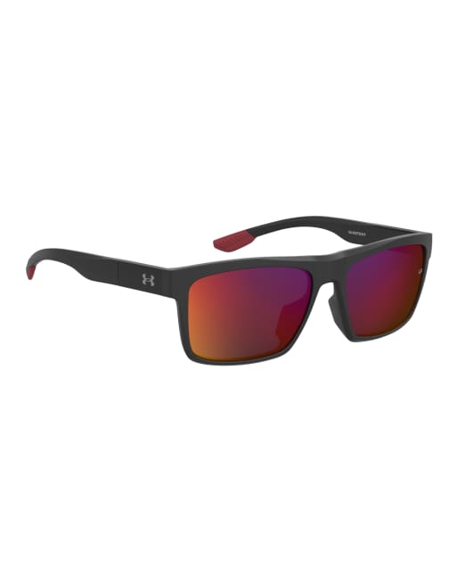 Under Armour - Acetech - Gafas de sol negras rectangulares con lentes rojas, 4 de 4