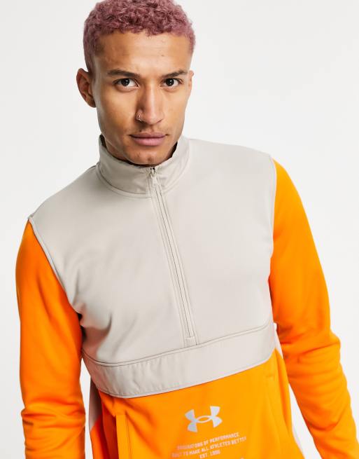 Under armour half zip hot sale orange