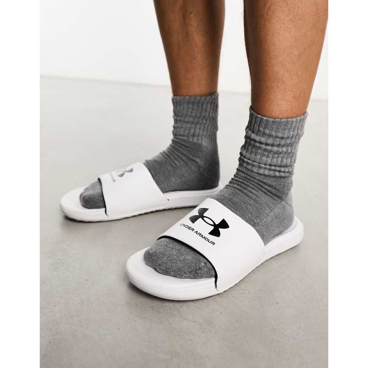 Under Armour Ansa Fix sliders in white ASOS