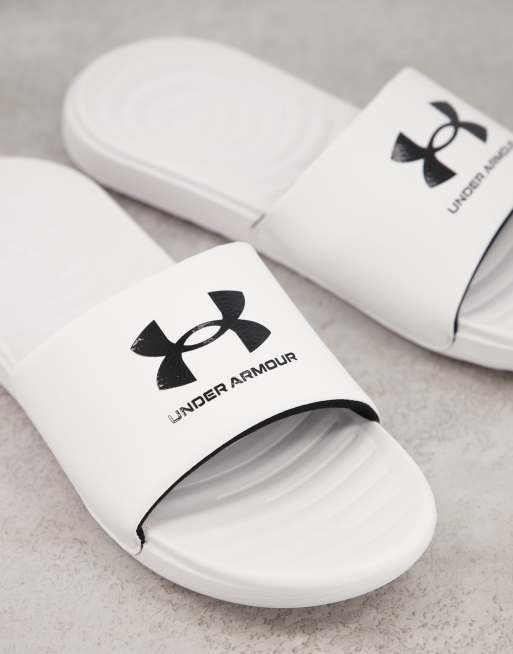 White under armour clearance slides