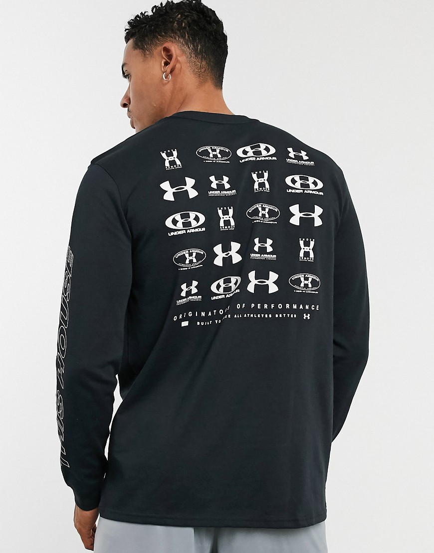 Under Armour back logo long sleeve t-shirt in black