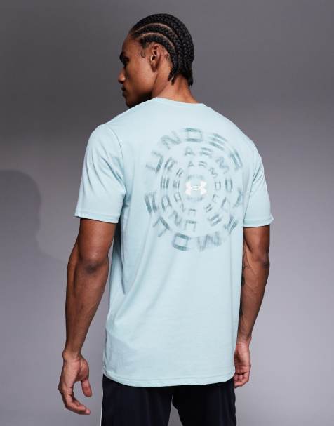 Under Armour back print short sleeve t-shirt in enamel blue - view 1