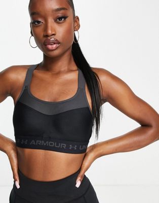 Under Armour high support crossback sports bra in black - ASOS Price Checker
