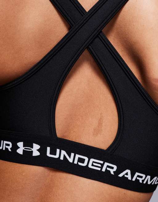 Under Armour - Brassière de sport maintien intermédiaire avec lanières croisées dans le dos - Noir, 4 de 4
