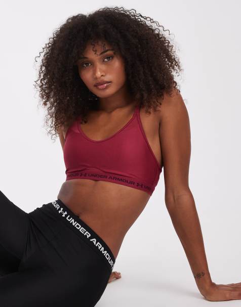 Under Armour brassière dos nageur à bretelles croisées bordeaux - view 1