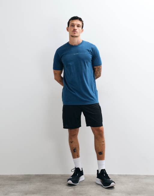Under Armour - camiseta de manga corta con estampado trasero en azul, 4 de 5