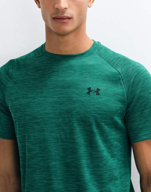 Under Armour - camiseta de manga corta Tech texturizada en verde, 3 de 5