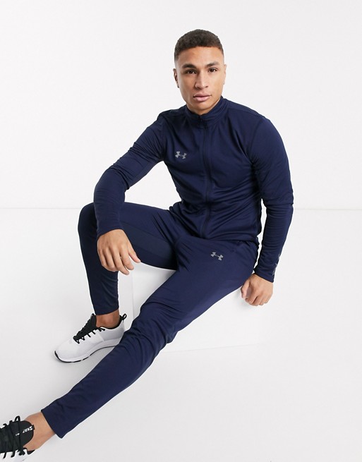 Under Armour Challenger II knit tracksuit in navy