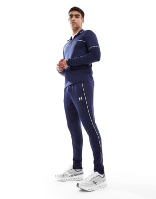 Under Armour - Challenger - Pantalon de jogging de sport - Bleu nuit et blanc-Bleu marine