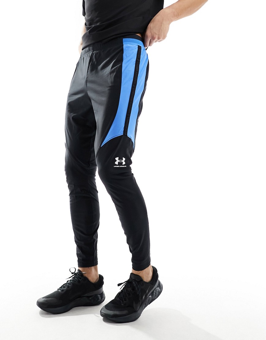 Under Armour Challenger Pro joggers in black and blue