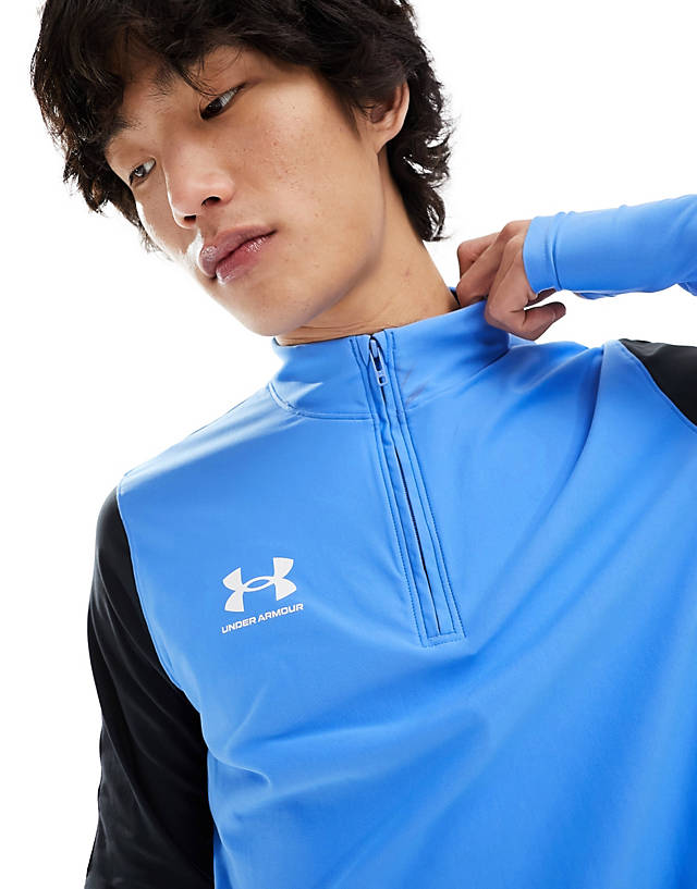 Under Armour - challenger pro quarter zip top in blue and black
