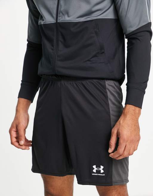 Under Armour Challenger shorts with side stripe in black