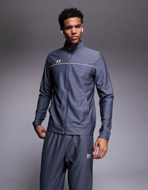 Under Armour Challenger tracksuit in castlerock grey and white ASOS