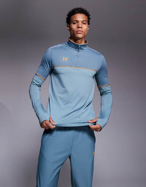 Under Armour Challenger training quarter-zip in jasper blue and orange - view 1