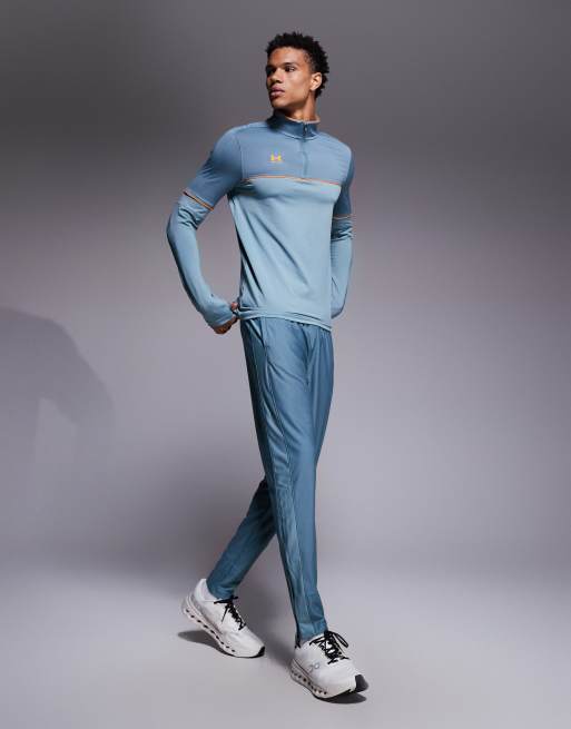 Under Armour - Challenger - Trainingstop met kwartrits in blauw en oranje, 2 van 5