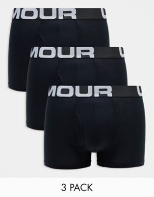 Under Armour Charged 3 pack 3 inch boxers in black