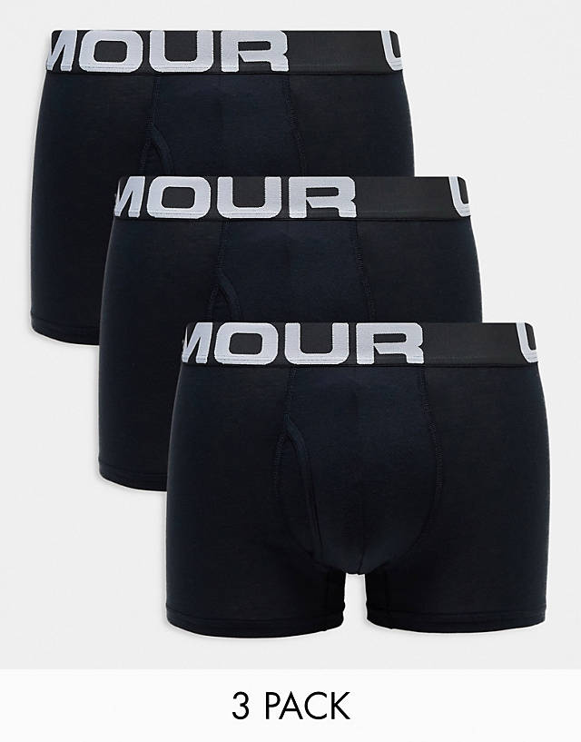 Under Armour - charged 3 pack 3 inch boxers in black