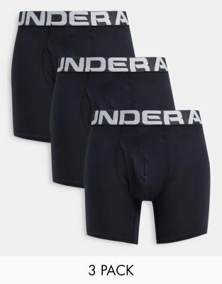 Under Armour Charged 3 pack 6 inch cotton boxers in black - ASOS Price Checker