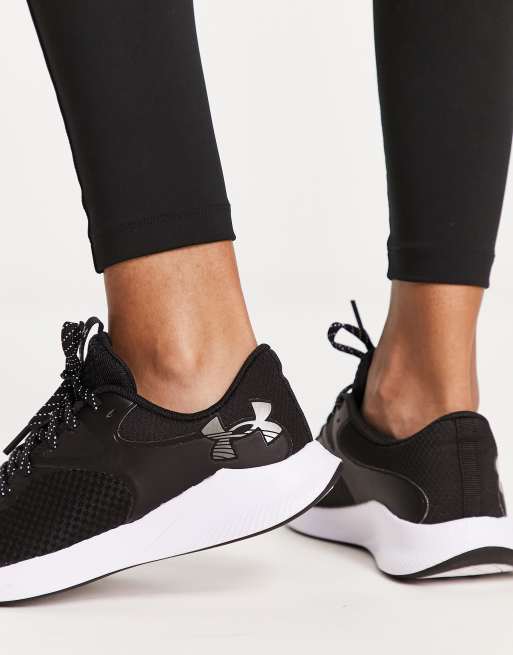 Under Armour Charged Aurora 2 trainers in black and white