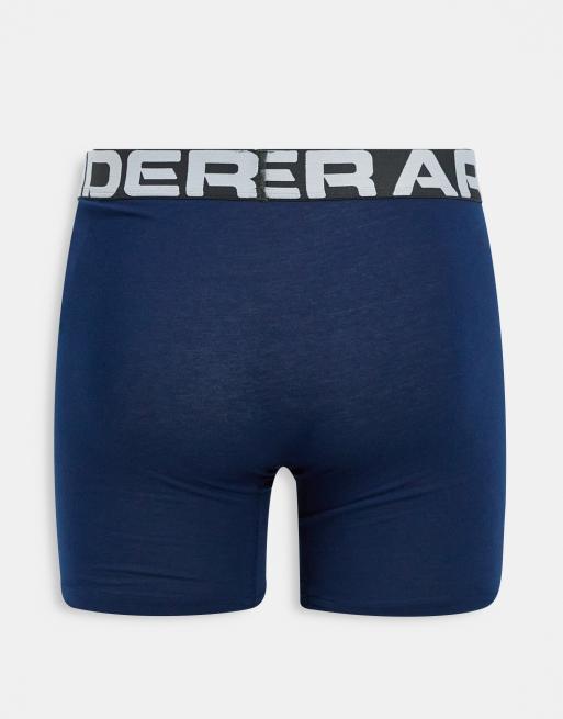 Under Armour – Charged Cotton – 3er-Pack Boxershorts in Grau und Blau, 6 Zoll, 2 von 4