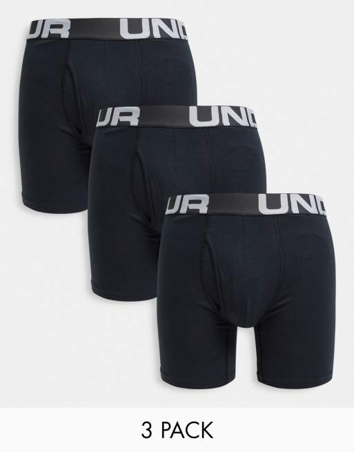 Under Armour Charged cotton 6 in boxers in black 3 pack | ASOS