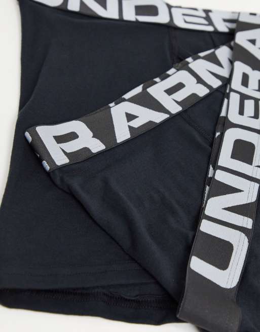 Under Armour Charged cotton 6 in boxers in black 3 pack, 3 of 4