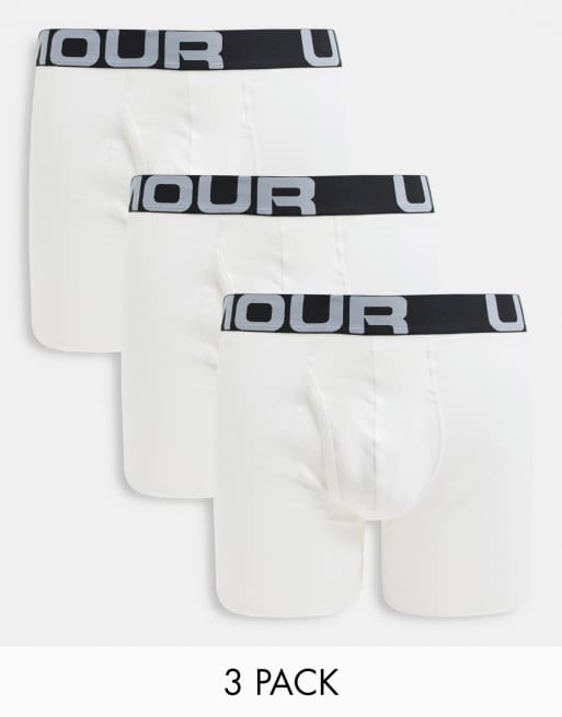 Boxer shorts Under Armour Charged Cotton 6In 3 Pack White/ White