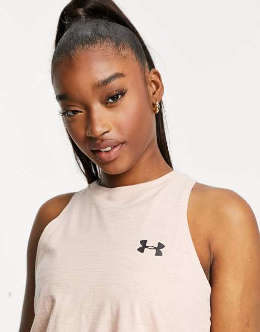 Under Armour Charged Cotton Adjustable Tank in rose and black ASOS