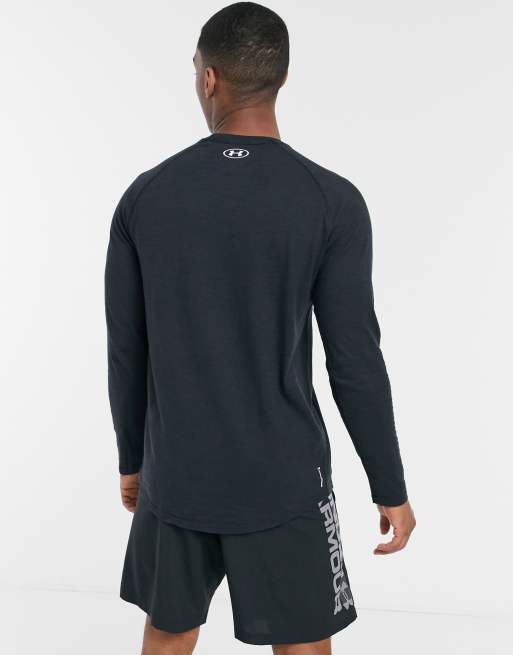 Men's under armour charged cotton long sleeve loose deals tee