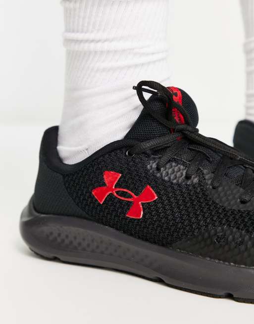 Under Armour – Charged Pursuit 3 – Czarne buty sportowe do biegania, 3 z 4