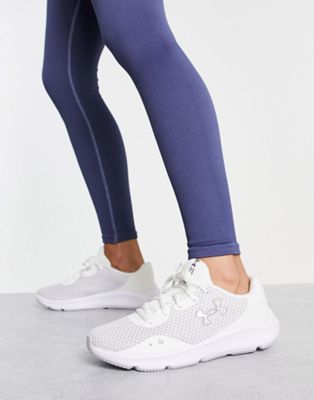 Under Armour Charged Pursuit 3 running trainers in white