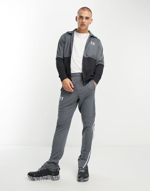 Under armour training pique online track jacket in grey