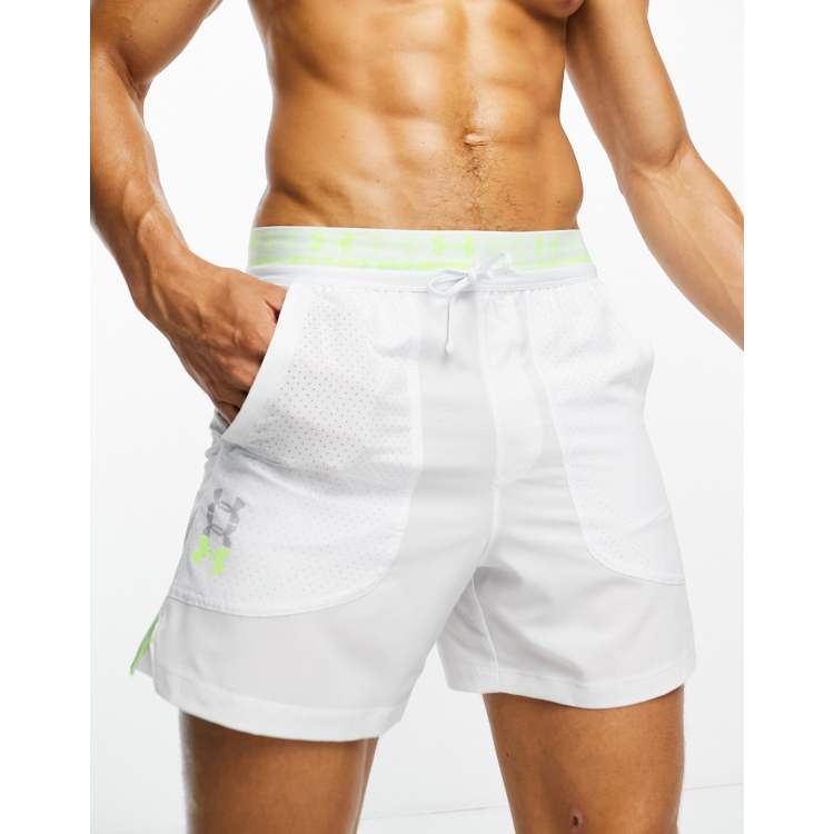 Under armour mens hot sale white shorts